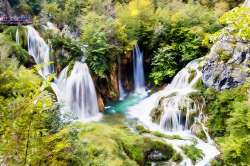 Wasserfall im Nationalpark Plitvicer Seen ("Dream Smoothing")